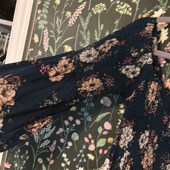 Torrid Blue and White Smocked Midi Dress - Picture 5 of 11